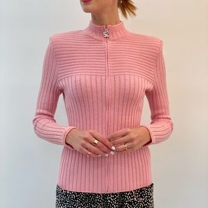 ST. JOHN SPORT zip up knit cardigan